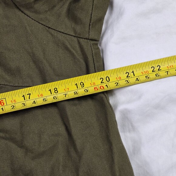 Be Cool Womens Size Large Green Hooded Military Style Jacket Cotton Lightweight - Picture 10 of 12